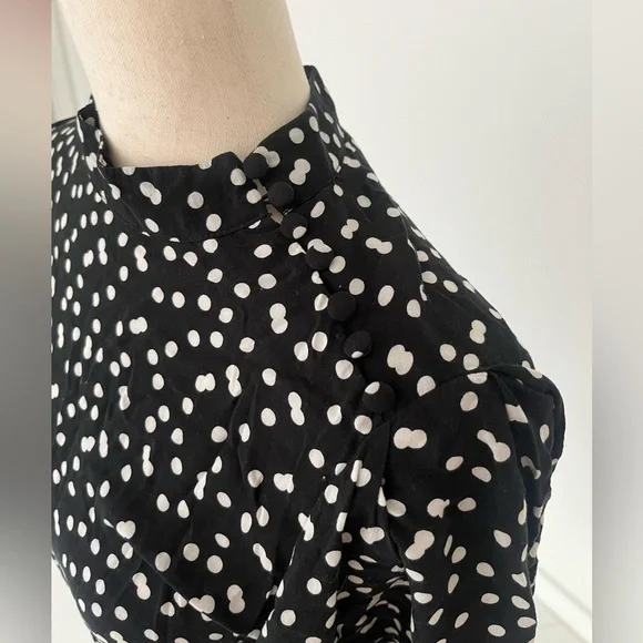 Zara black dress with white polka dots - Picture 3 of 6